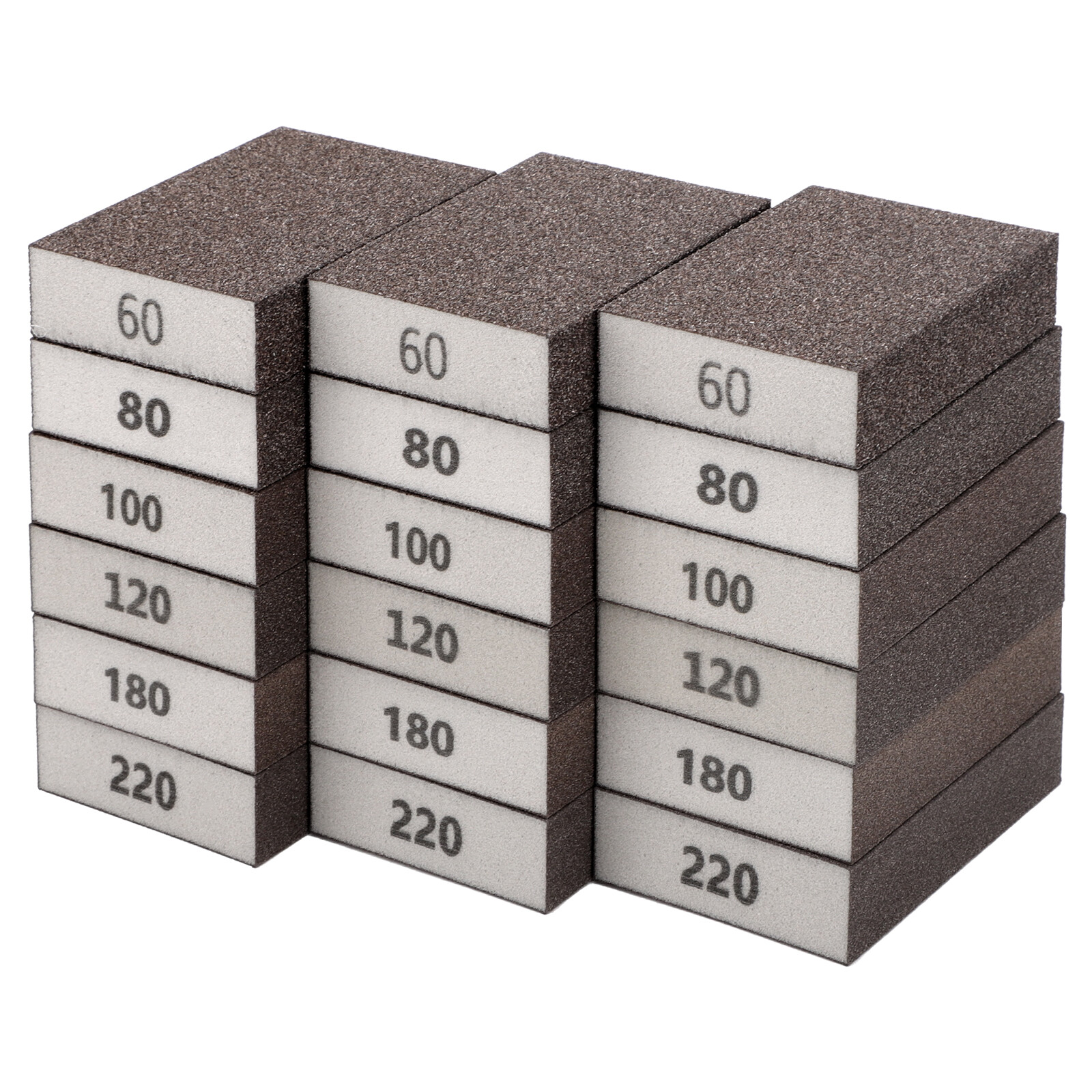 18pcs Drywall Foam Sanding Sponge Blocks Set Wet Dry Sand Paper Lot 60-220 Grit