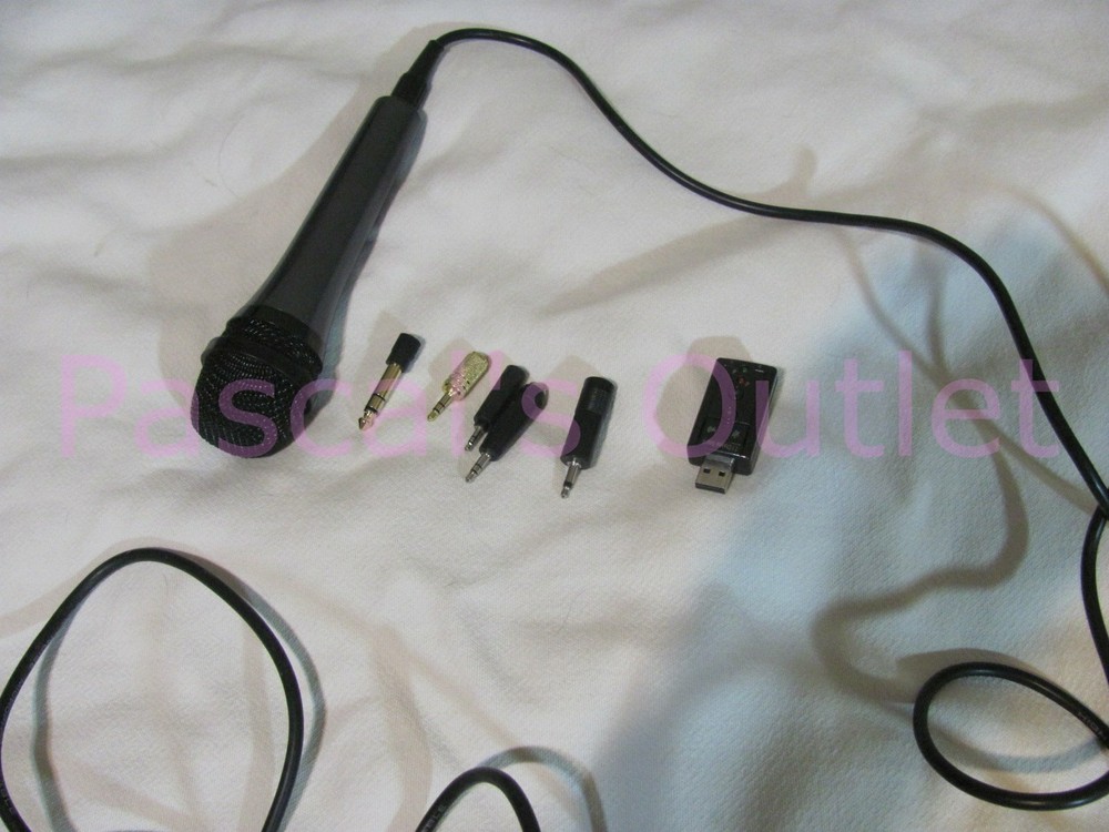 High Grade Low Noise 10-ft Wired Microphone ON-OFF Switch plus assorted Adapters