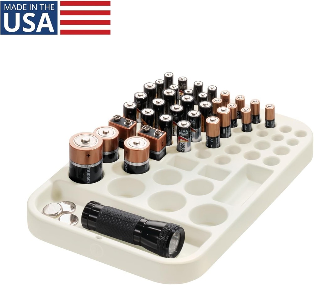 iDesign Recycled Plastic Divided Battery Organizer Insert, Insert