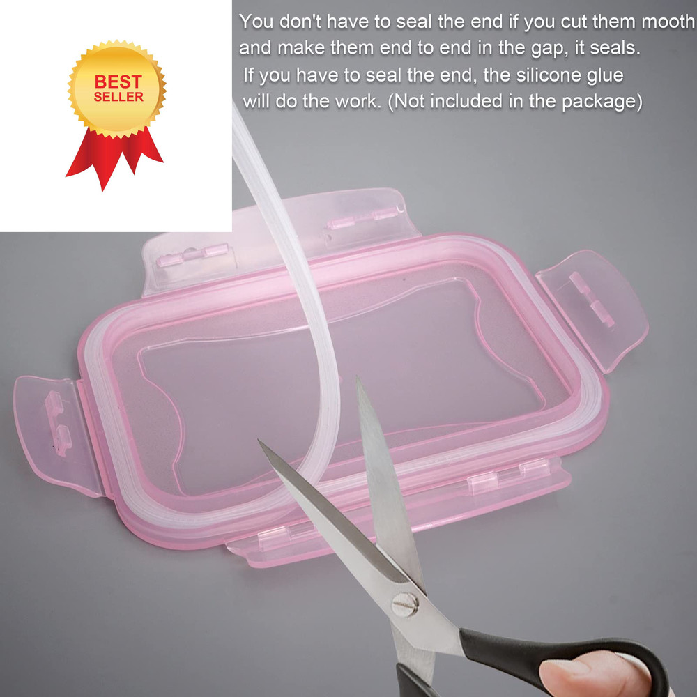 Gaskets Replacement for Glass Meal Prep Containers Universal Sealling Pink