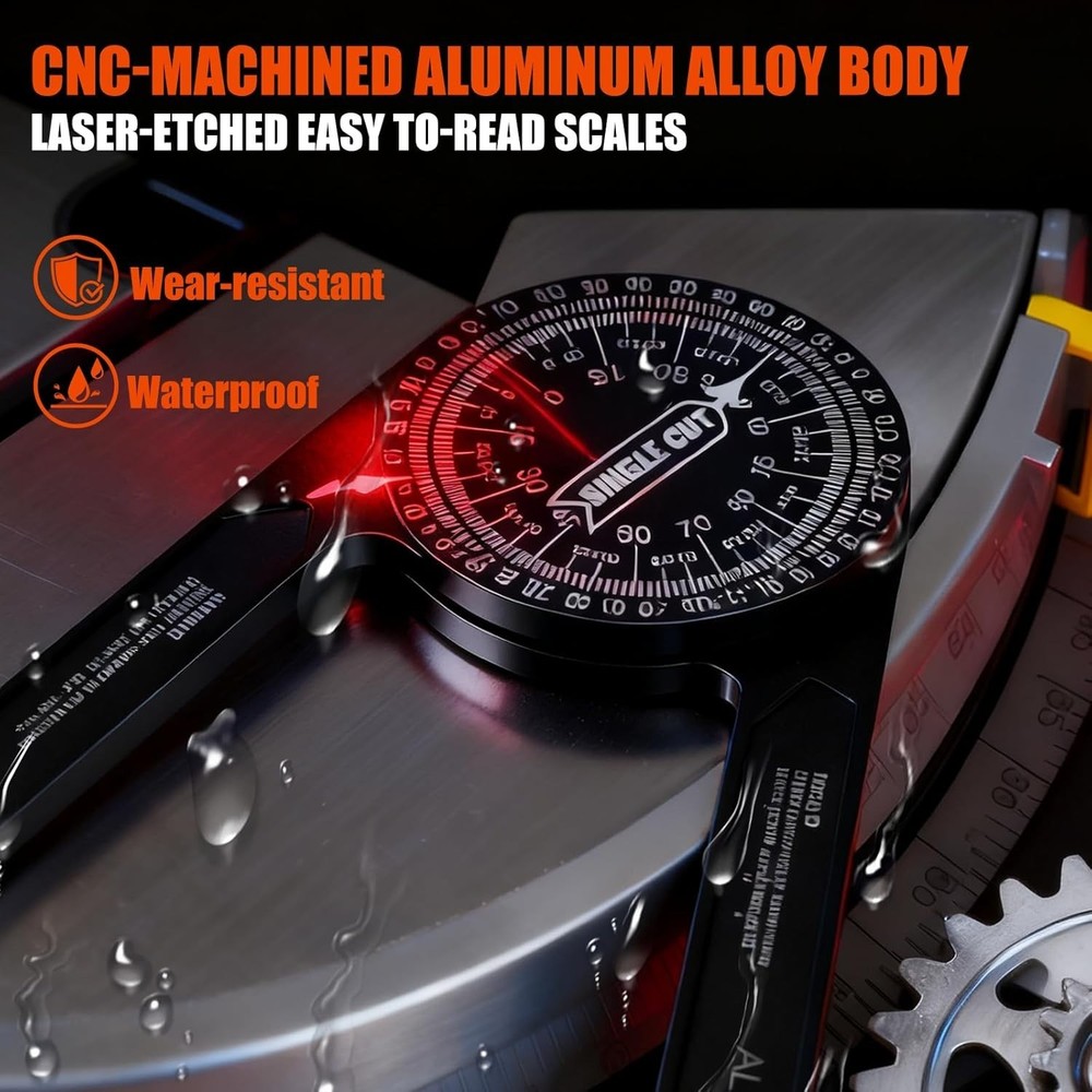 7 Inch Aluminum Miter Saw Protractor High-Precision Angle Measuring Tool for ...