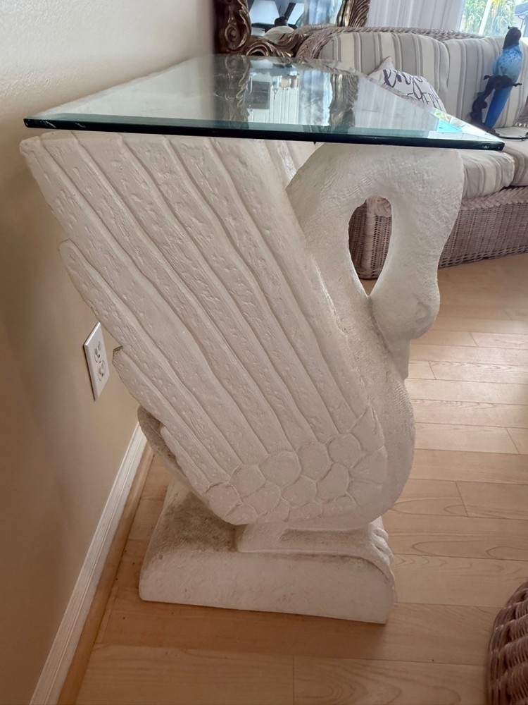Beautiful 1980s Postmodern Swans console / entry table