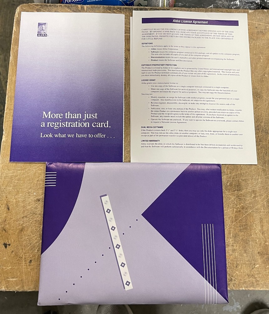 Vintage Aldus Pagemakler Version 3.0 Apple Macintosh computers