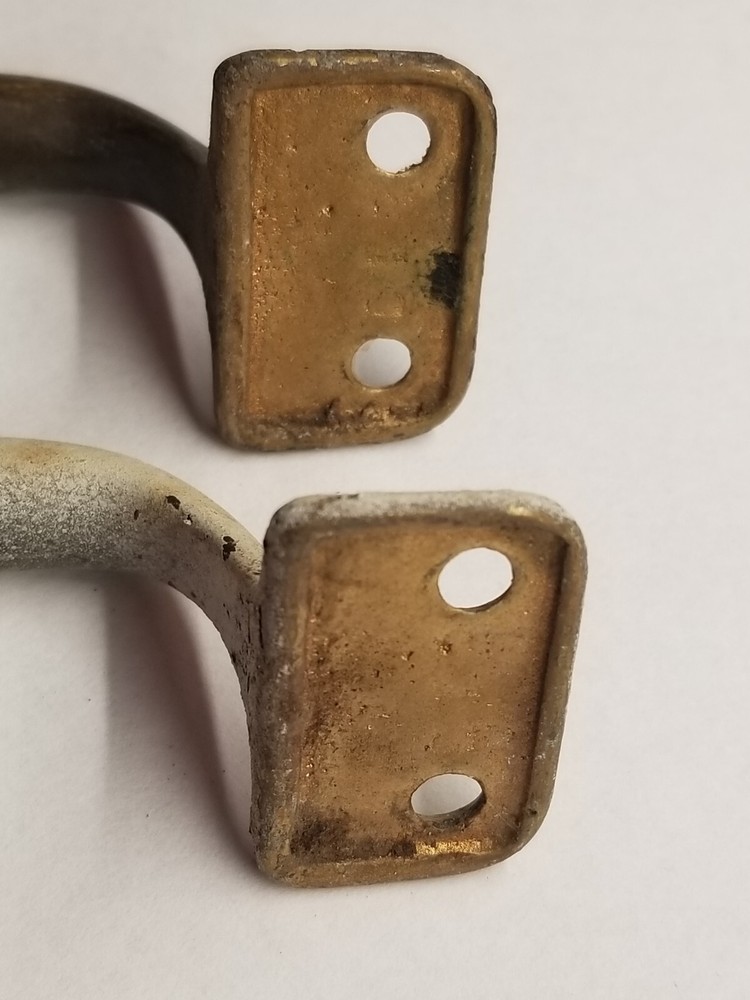 2 Vintage Antique Solid Brass Window Sash Bar Lifts w/Screws - Drawer Pulls