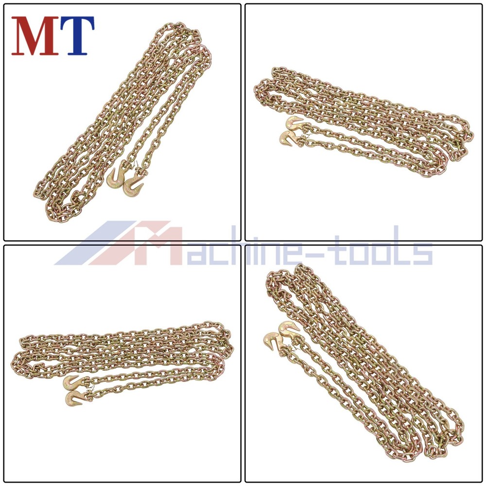 2 Pcs Transportation Bundle Chains 5/16" × 20' Grade 70 Working Load 4700Lbs