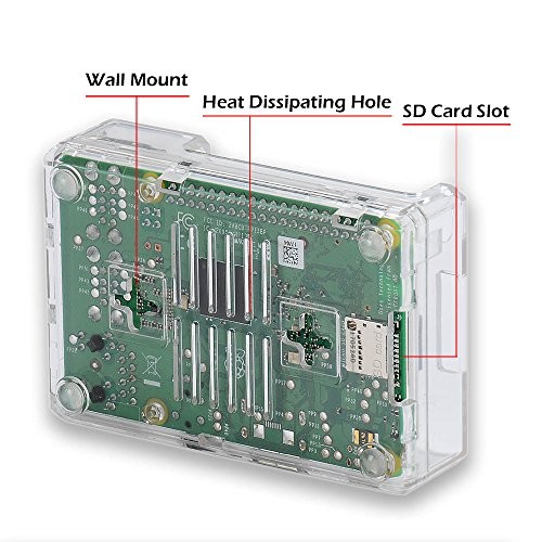 Raspberry Pi 3 b+ Case, Raspberry Pi 3 Model B+ Transparent Case with Clear