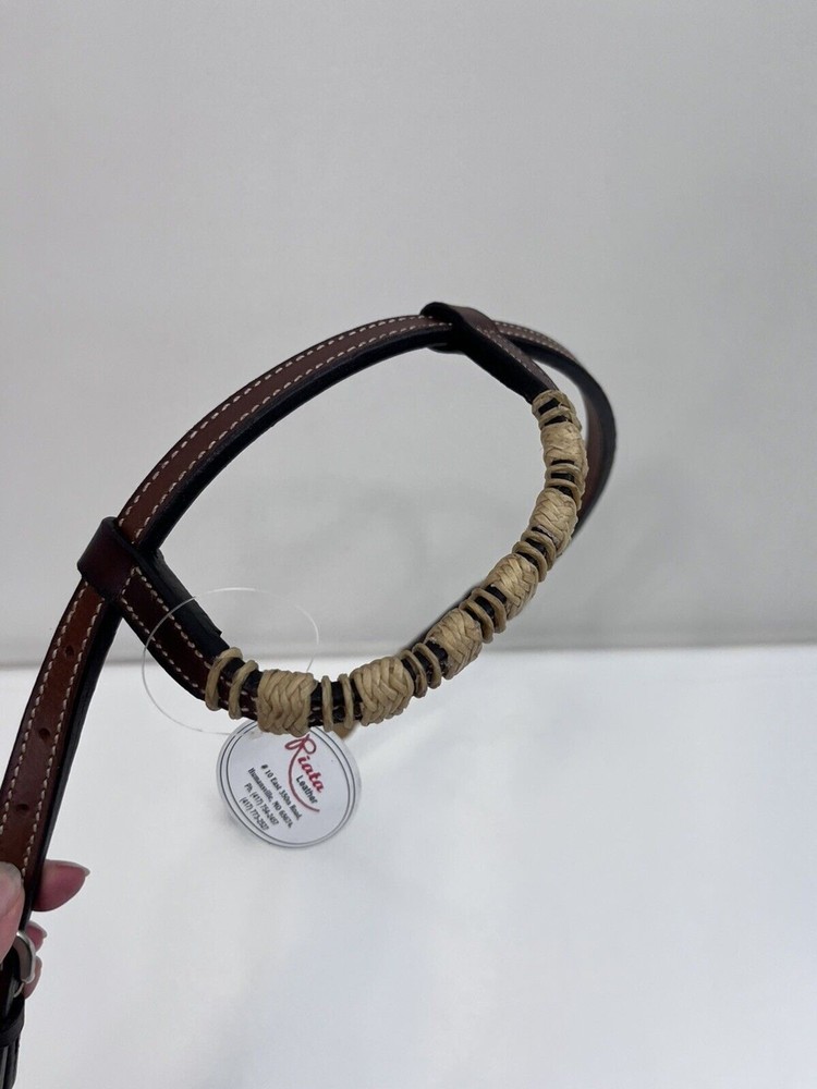 New Riata One Ear Rawhide Leather Headstall Harness