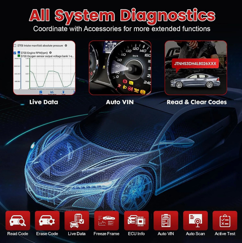Autel Scanner OBD2 MK808Z-TS Automotive Diagnostic Code Reader Bi-Directional