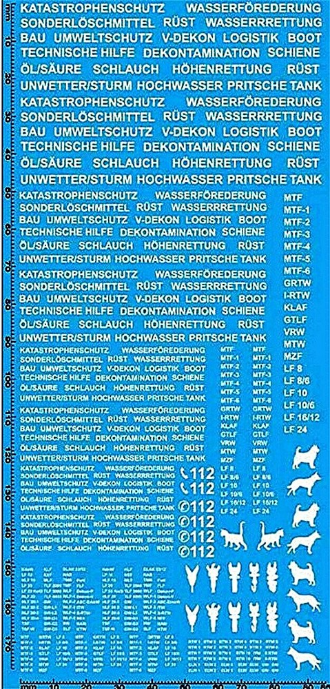 Emergency Services Fire Department White 1:87 Decal