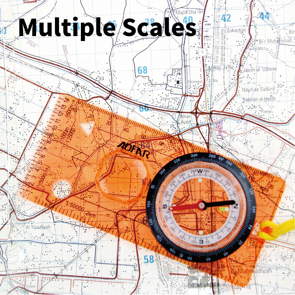 AOFAR Orienteering Map Compass AF-5C Hiking Survival Lightweight Kids Navigation