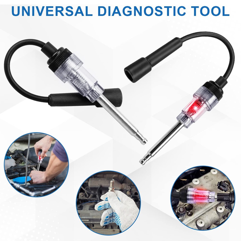 2PCS Inline Spark Plug Testers, Small Armature Diagnostic Detector Tool for Car