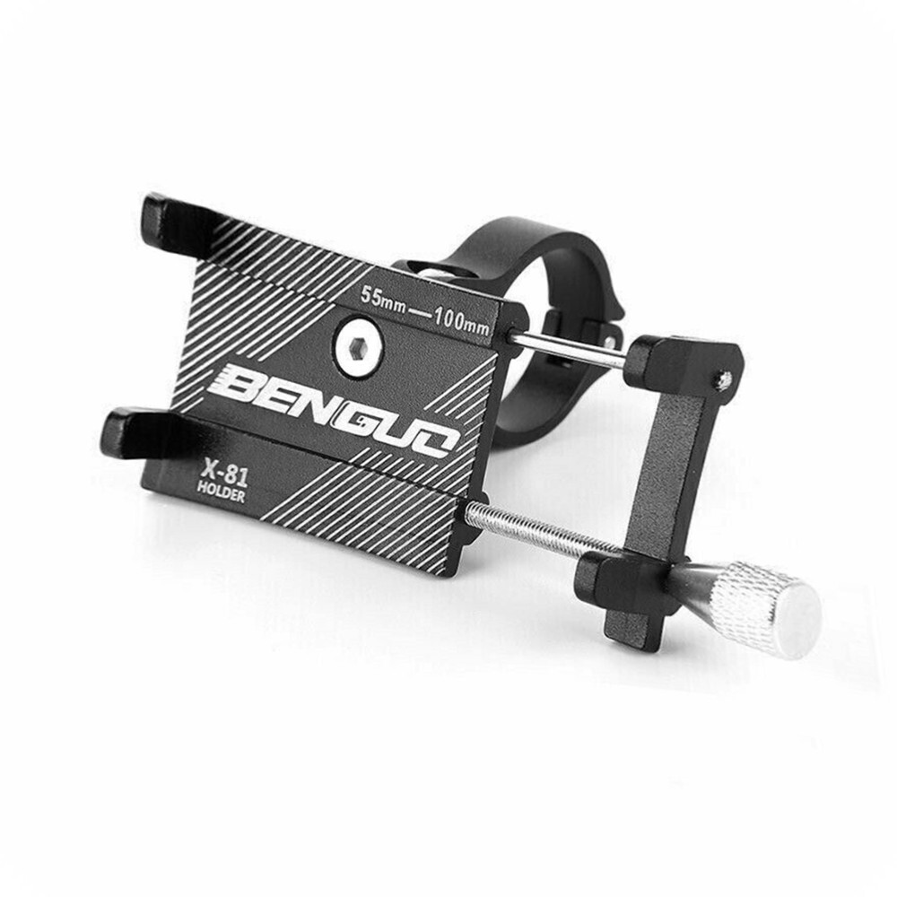 Bike Phone Holder Aluminum Motorcycle E-Bike Scooter Phone Mount Universal Blcak