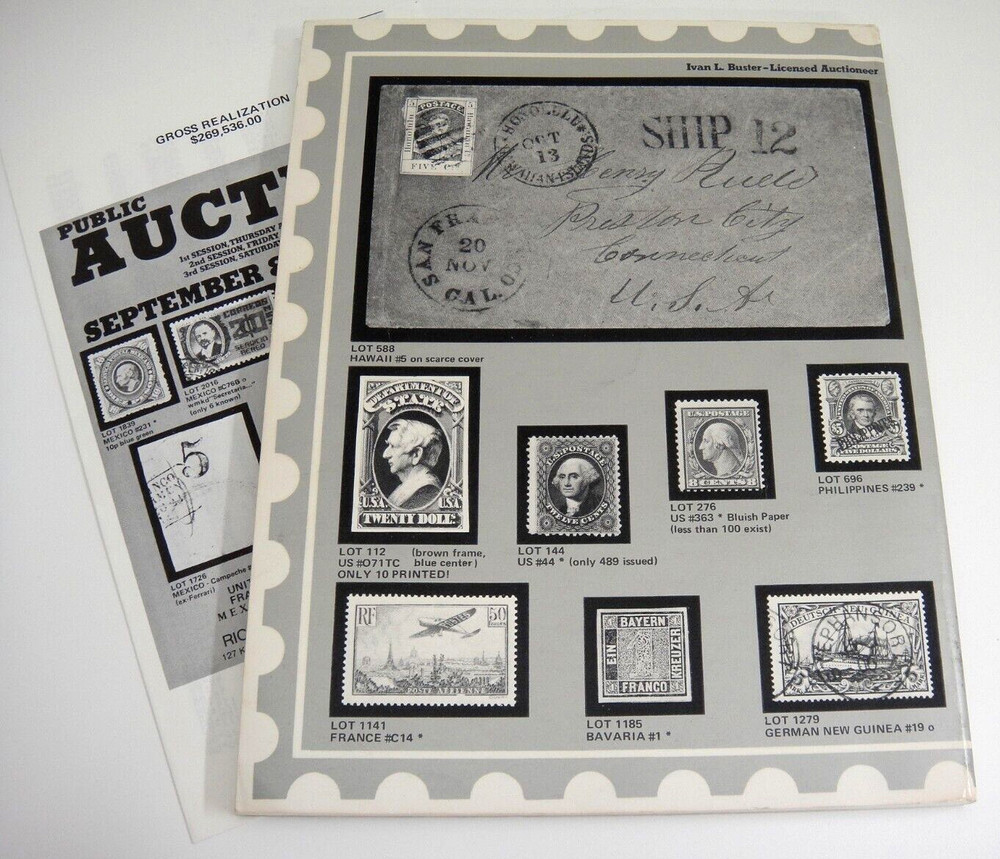 Wolffers Stamp Auction Catalog 1977 w Prices Realized Mexico Collection Hawaii