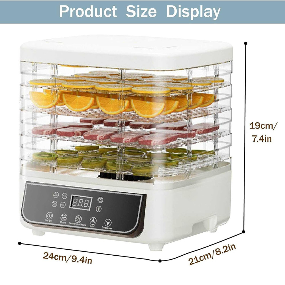 5 Trays Electric Food Dehydrator Commercial Fruit Jerky Beef Meat Dryer Machine