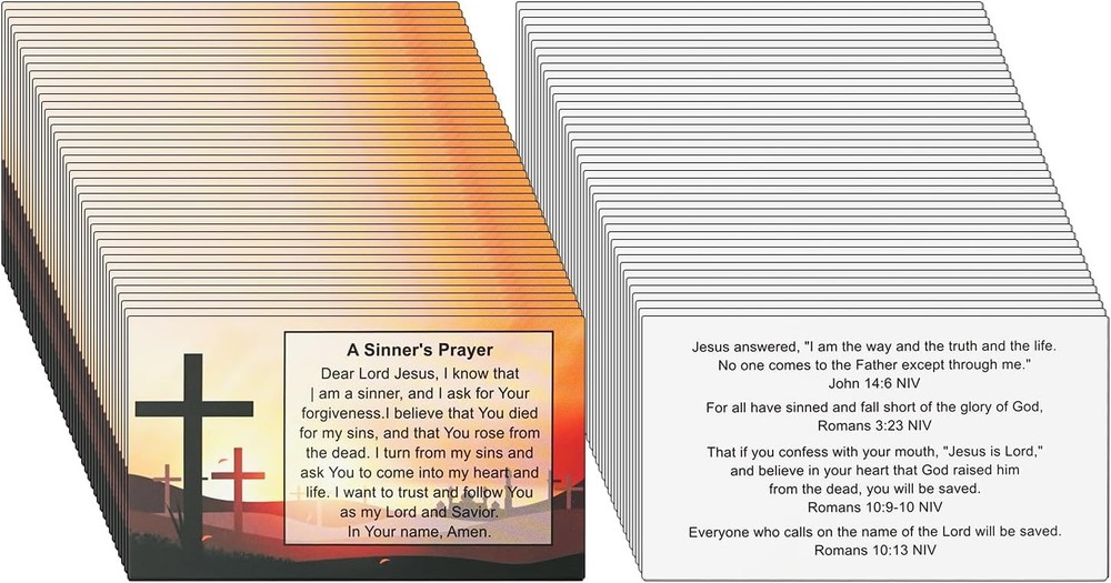 A Sinners Prayer Pocket Scripture CardsMini Gospel Tract Card Plan of