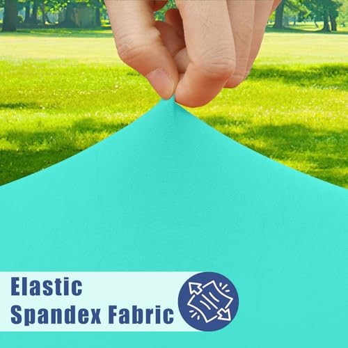 Spandex 4 Foot Rectangle Table Cloth 2 Pack, 48" x 24" (Rectangular) Aqua Blue