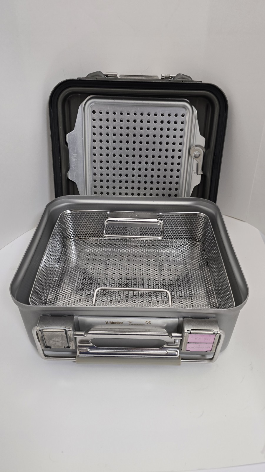 V. Mueller CD1-5B Genesis Sterilization Container 11"X12"X5" Deep W/Basket Tray