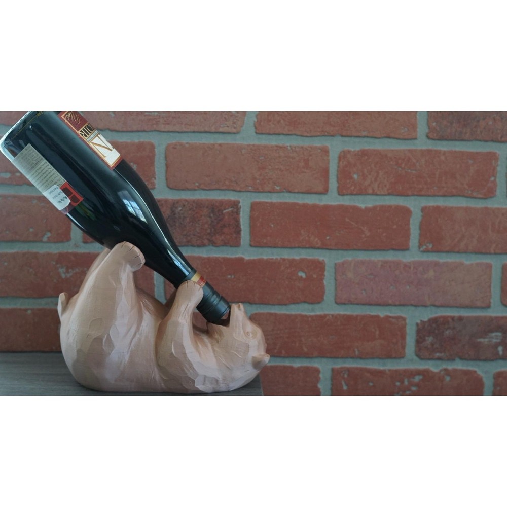 Bear Wine Bottle Holder: Rustic Cabin Decor