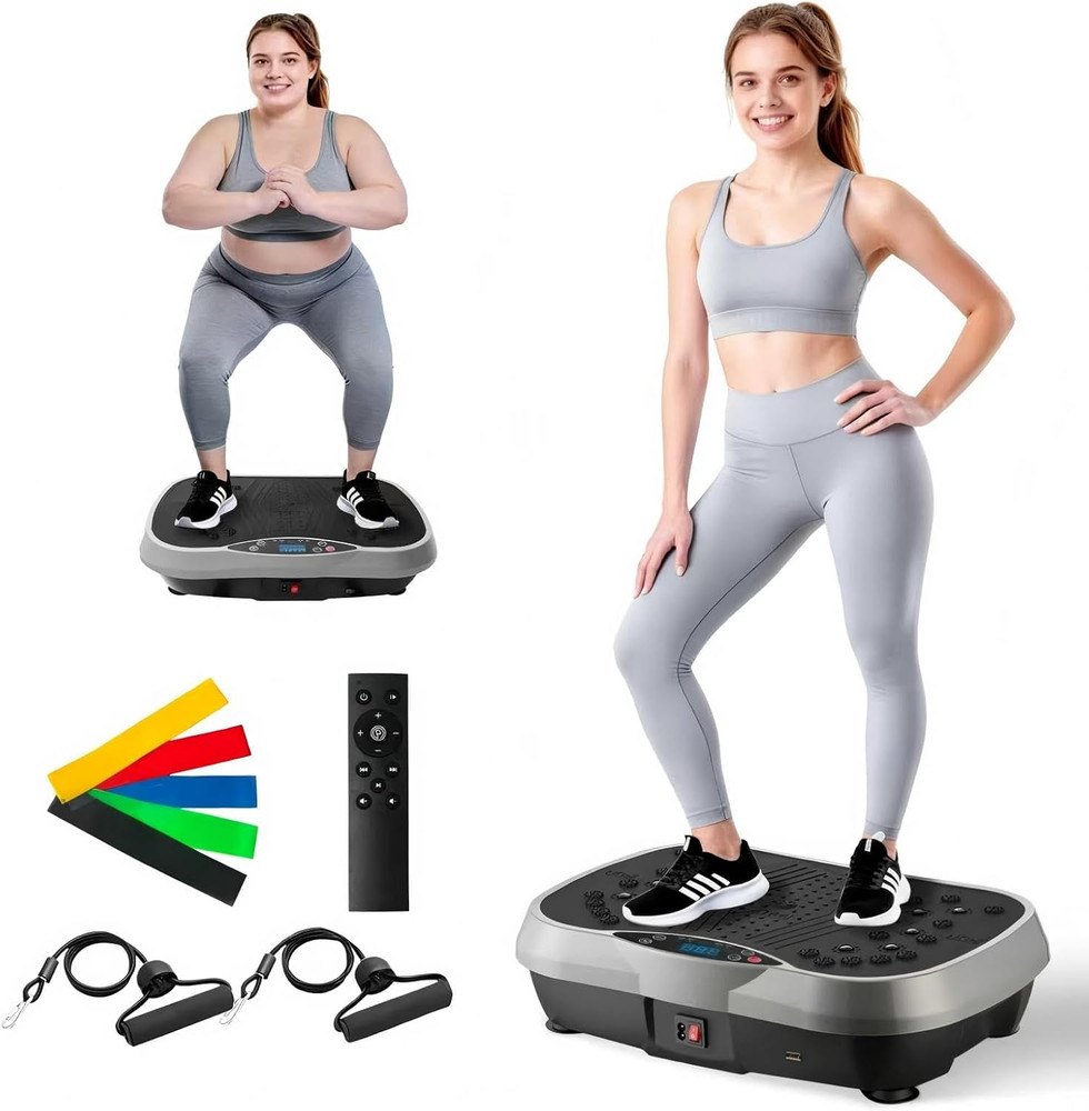Vibration Plate Exercise Machine, 10 Preset Modes & 200-Level Vibration Platform