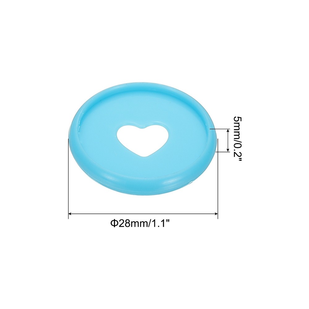 28mm Plastic Book Binding Discs, 11 Pack Expansion Discs Heart, Blue