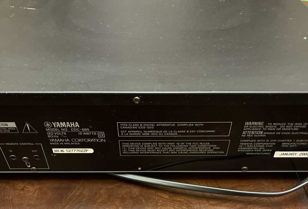 Yamaha CDC-685 CD Changer - Tested