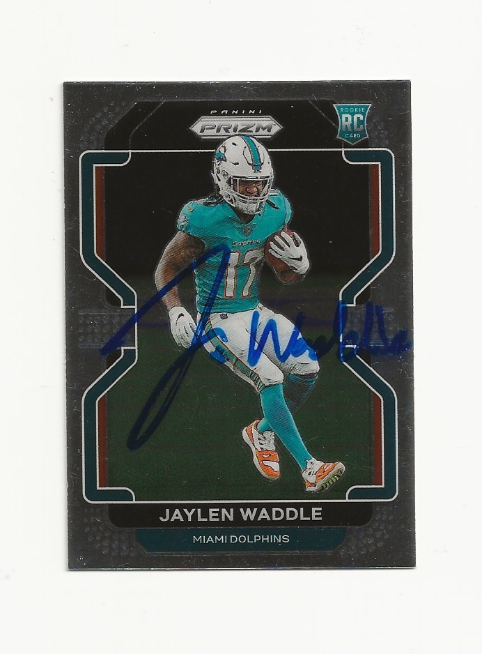 JAYLEN    WADDLE     DOLPHINS       AUTOGRAPHED    CARD