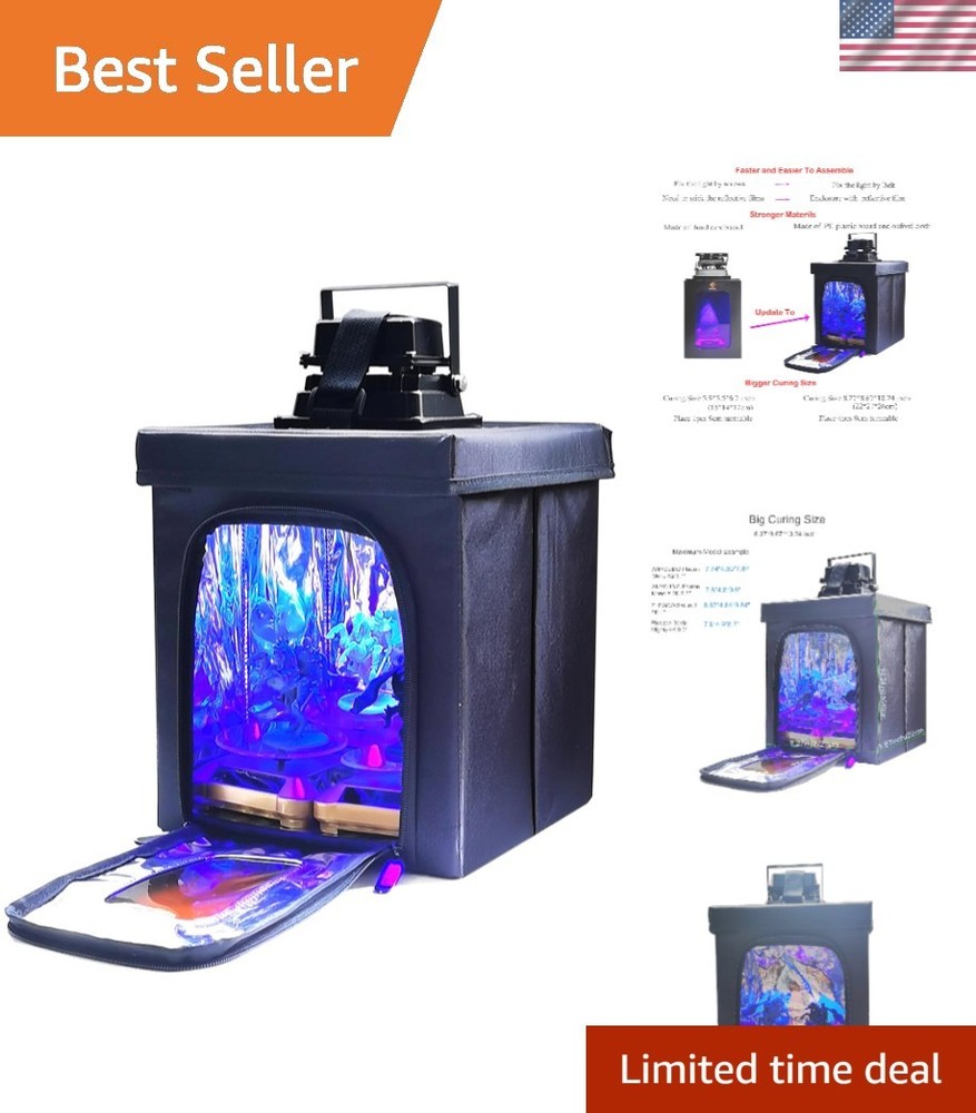 Foldable 3D Printer Curing Station with Replaceable UV Lamp - Space Efficient