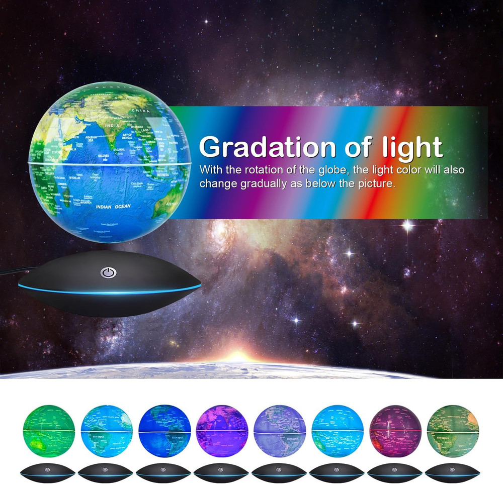 Magnetic Levitation Floating Globe Rotating Globe - Touch Control and Gradient N