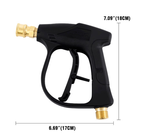 1/4" High Pressure Washer Gun 4000 PSI Car Wash Foam Spray Short Wand w/5 Nozzle