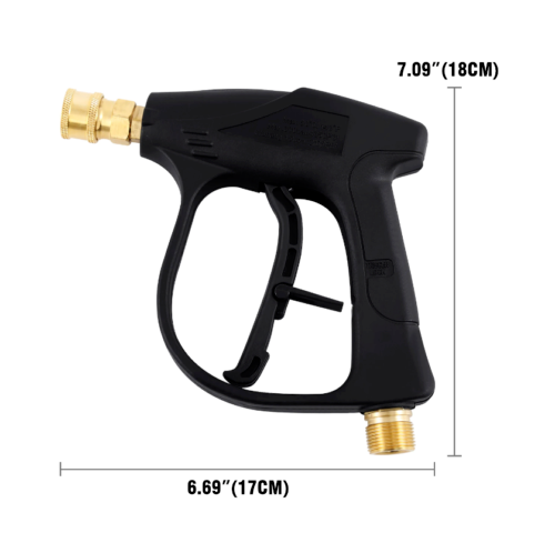 1/4" High Pressure Washer Gun 4000 PSI Car Wash Foam Spray Short Wand w/5 Nozzle