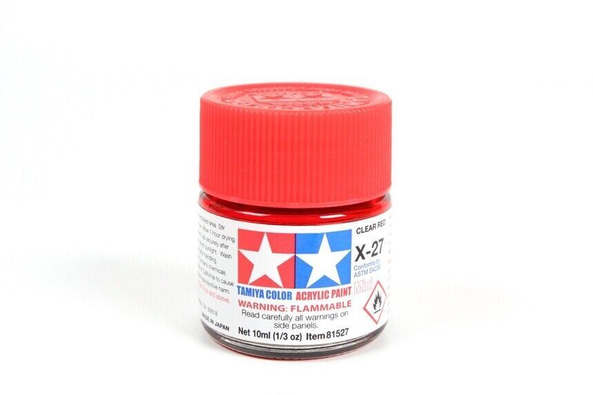 Tamiya 81527 Mini Acrylic X-27 Clear Red - 10ml