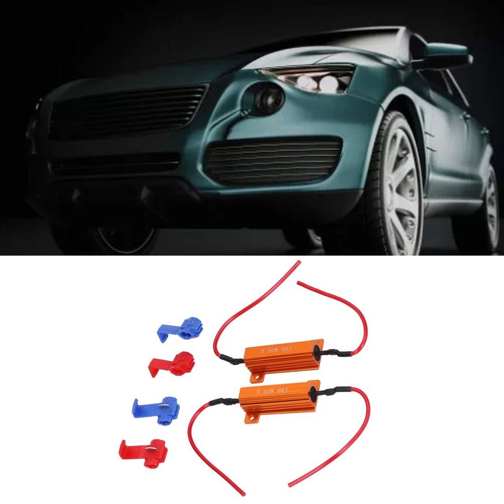 2 Sets Load Resistor 50W 8Ohm Error Accessory Kit For LED Light DRL