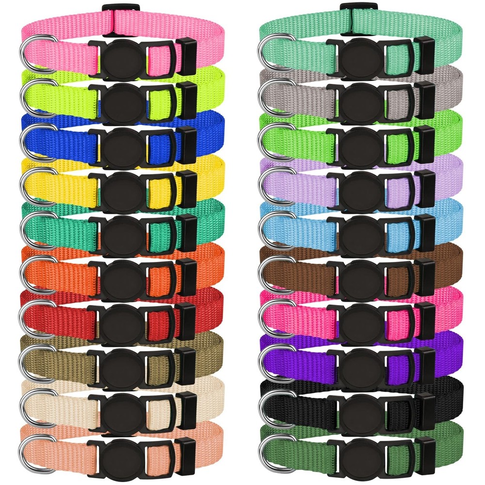 20 Pack Puppy ID Collar Identification Adjustable Breakaway Whelping Collars...