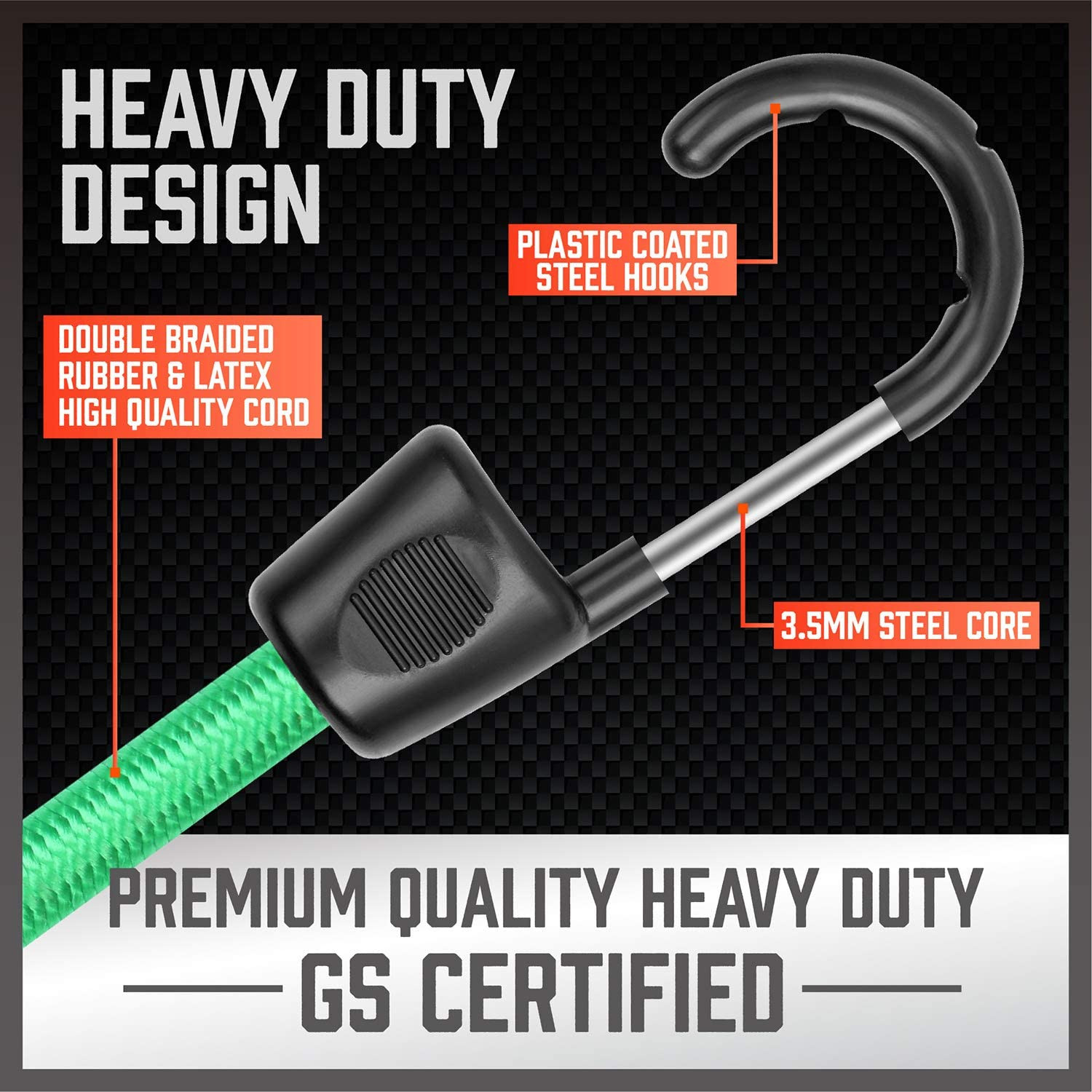 31-Piece Premium Bungee Cords Assortment Jar, Includes 10”,18”,24”,32”,40” Bunge