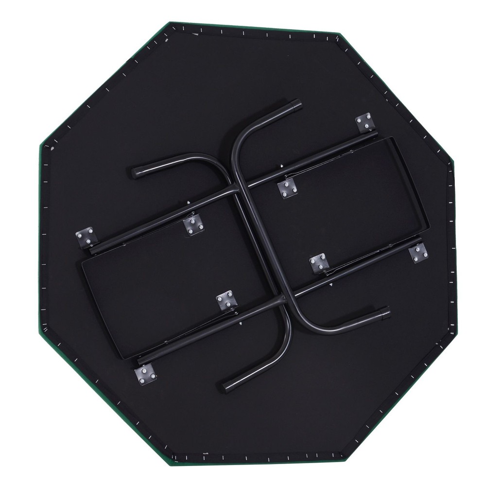 Stable 47.25" Diameter Foldable Poker Table 8-Person with Felt Coating