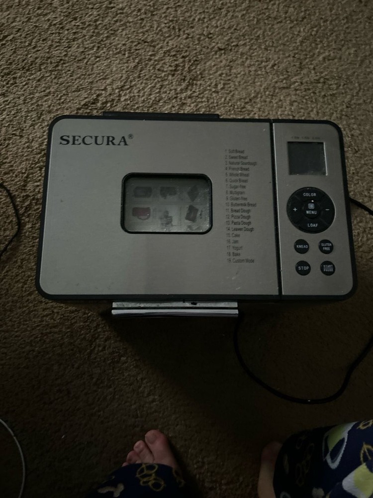 Secura Automatic Bread Maker Stainless Steel with 19 Program Settings