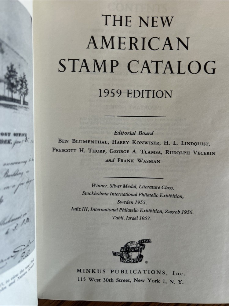 1959 EDITION MINKUS AMERICAN STAMP CATALOG HC
