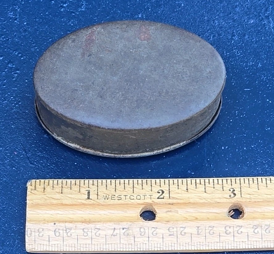 Primative Oval Tin Tobacco Snuff Box