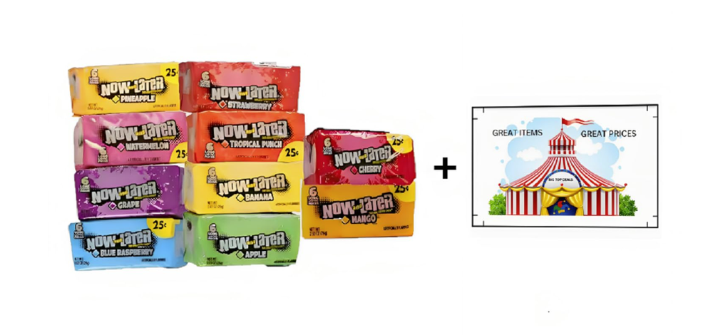 Now & Later Assorted Fruit Candy - 10 Assorted Fruit Flavors - 60 pieces