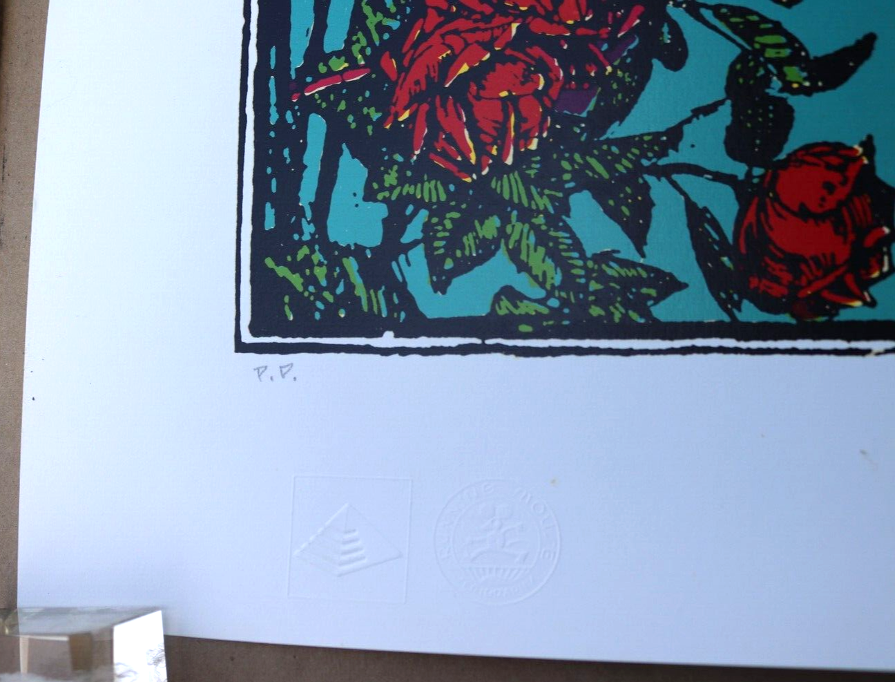 GRATEFUL DEAD SKELETON & ROSES POSTER PRINT ART SIGNED STANLEY MOUSE 29x22"