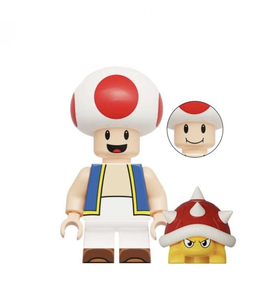 Super Mario Kinopio Toad with Spiny Custom Minifigure