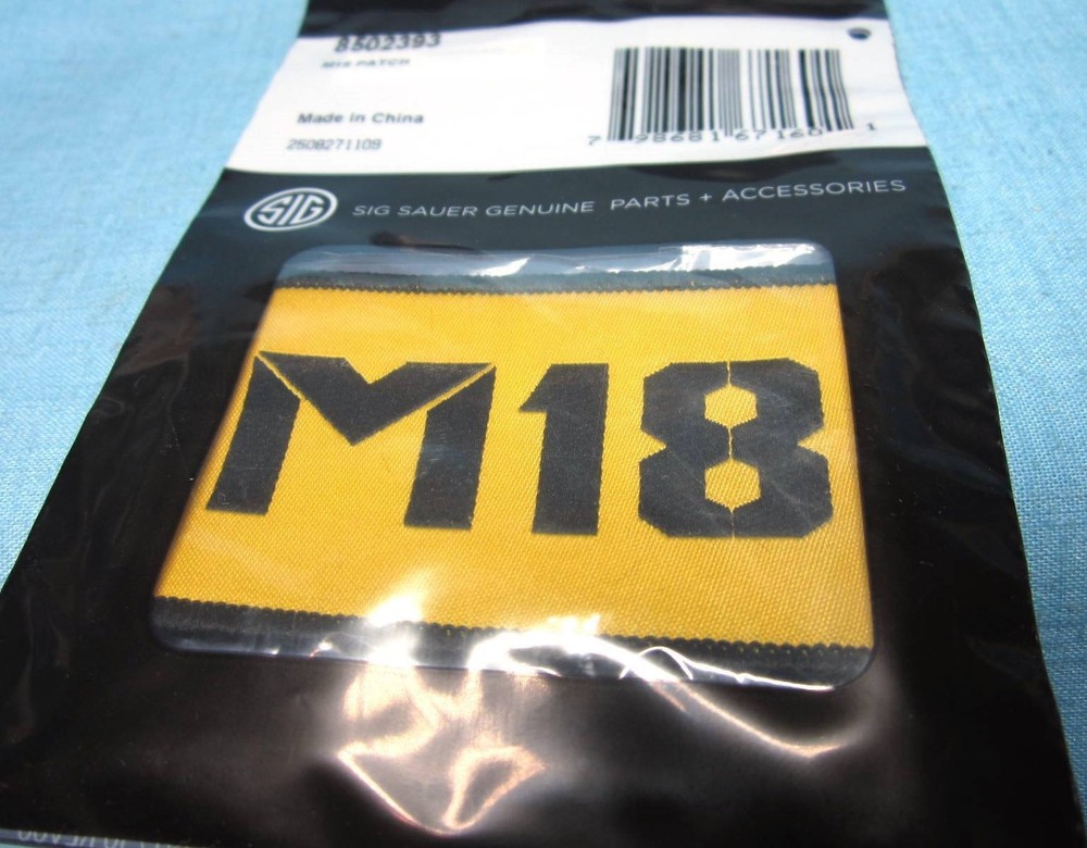 New Sig Sauer M18 M-18 Woven Morale Patch 3"x2" Hook & Loop Tactical Patch