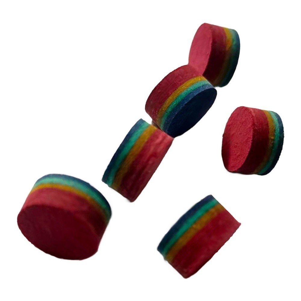 2pcs Leather Cue Tips 14mm 6 Layer Medium Stiffness for Pool Cue Replacement