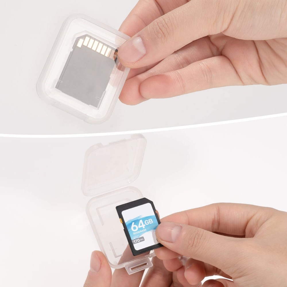 Transparent SD SDHC Memory Card Case Holder - 10 Pack Storage Solution