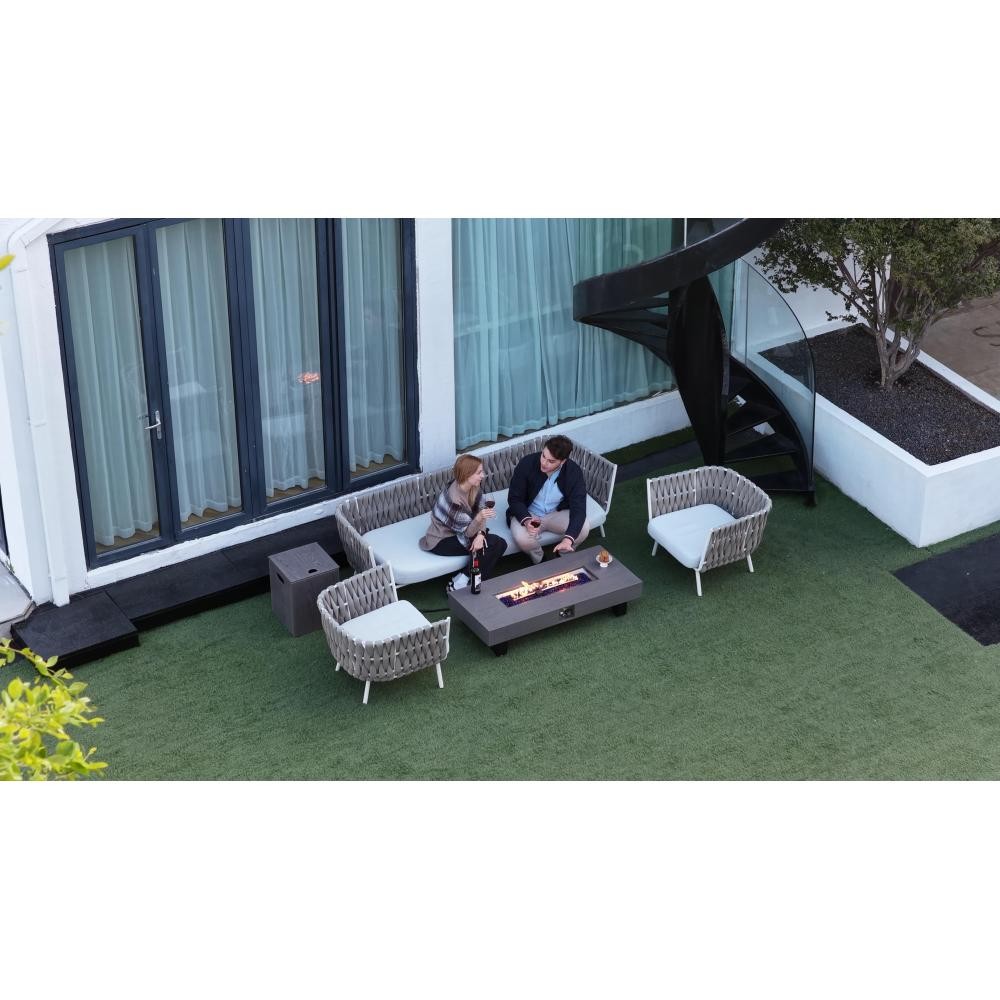 54" Rectangular Propane Fire Pit Table 50K BTU Low-Profile Modern Patio Heater