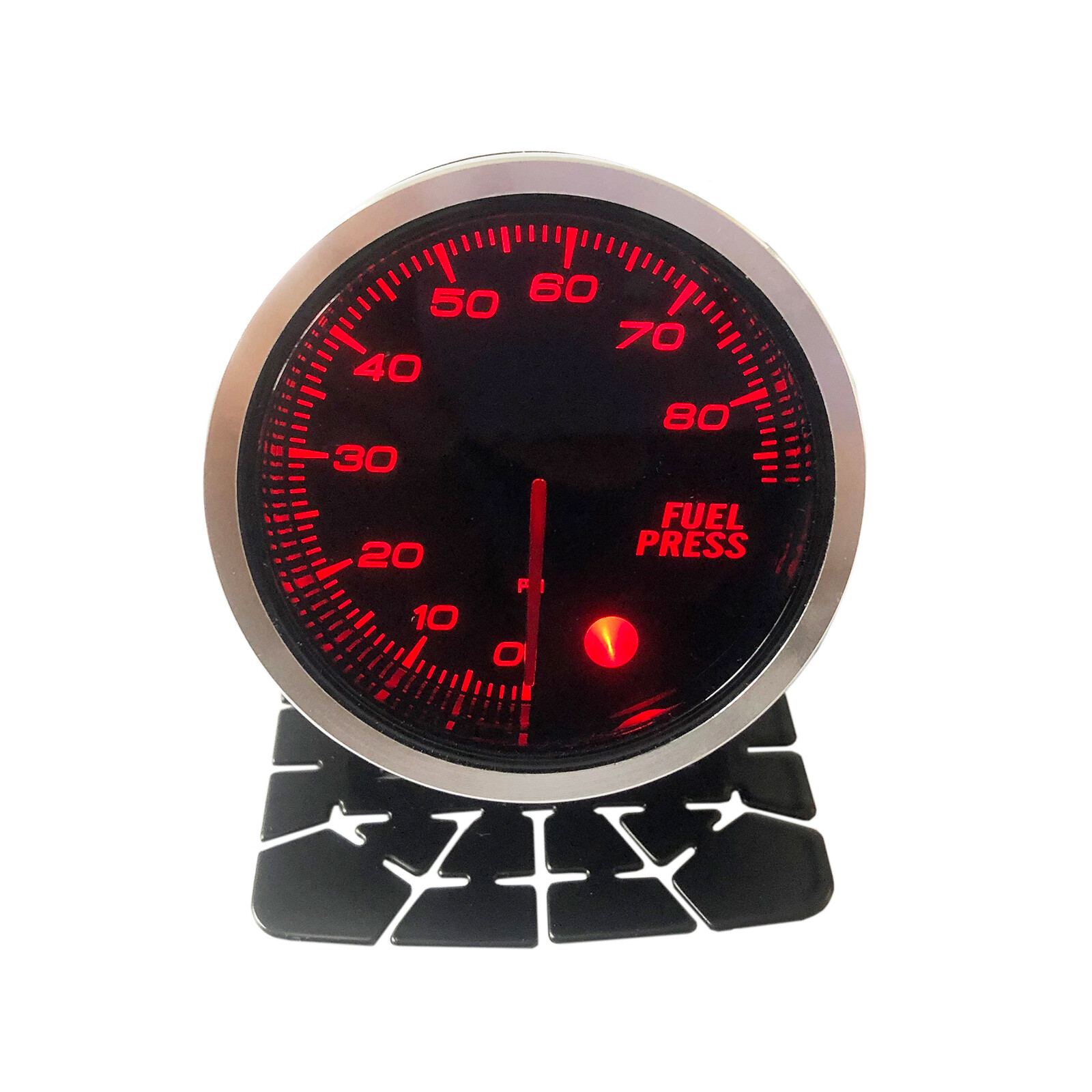 0-80 PSI 52mm 2-1/16" Fuel Pressure Gauge 7 Color Meter W/ Press Alarm Sensor