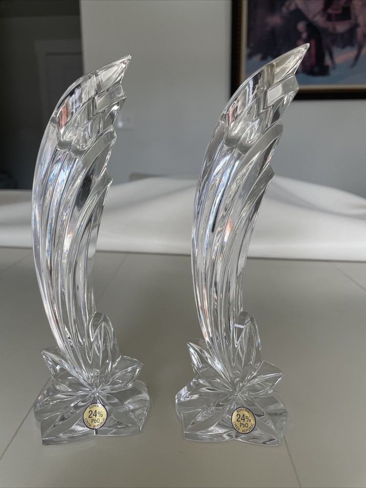 SET 2 LENOX Falling Star candlesticks - 8" tall - EUC