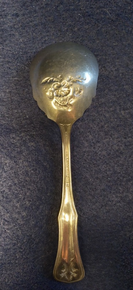 Antique Repousse Silvertone Berry Spoons WM Rogers