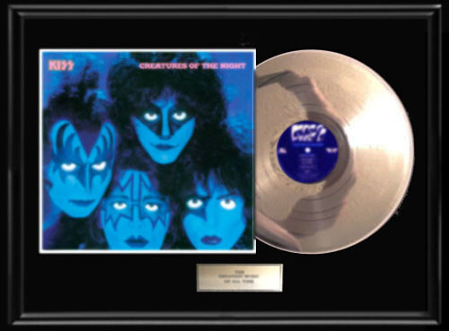 KISS CREATURES OF THE NIGHT  WHITE GOLD PLATINUM TONE RECORD LP RARE NON RIAA