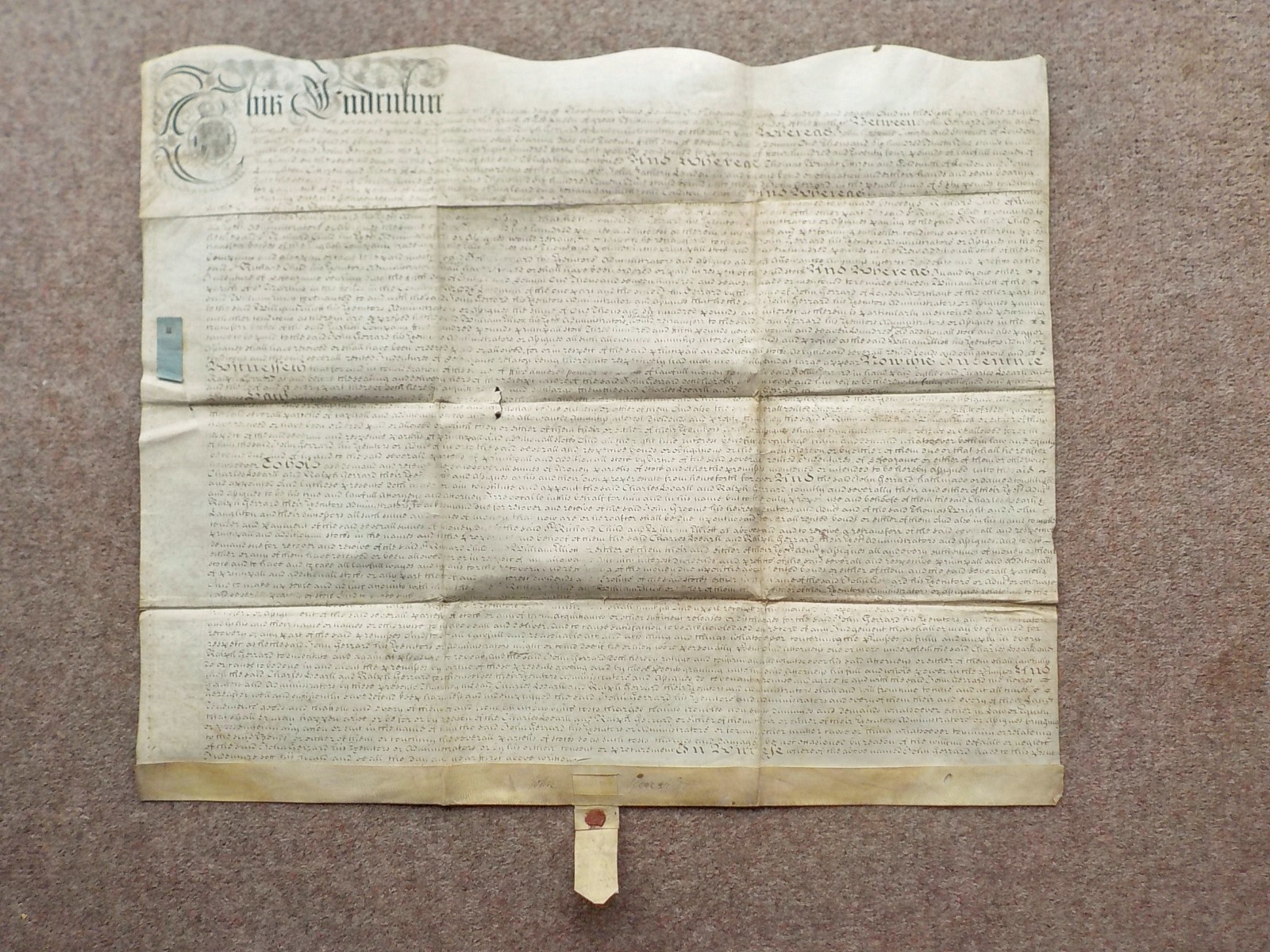 1709 London Covent Garden Drury Lane Vellum Deed Indenture + extra Document